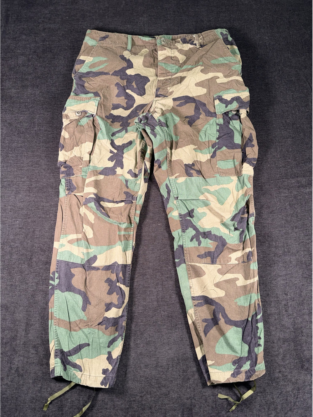 U.S. Military Woodland Camouflage Combat Cargo Pants Large Regular